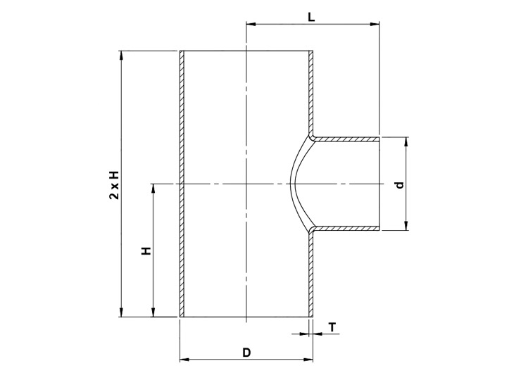 Tee a Saldare Ridotto – ISO