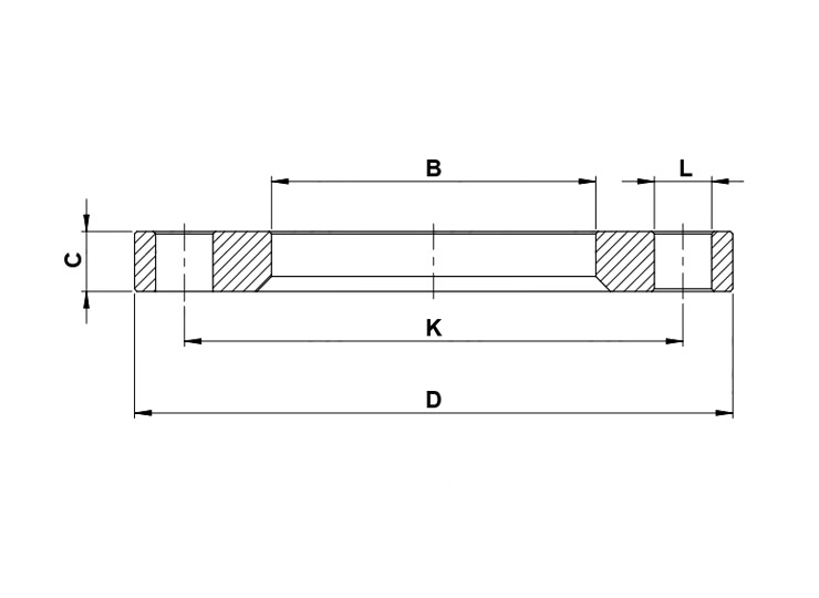 Flangia di Alluminio Scorrevole 150 lbs – ANSI