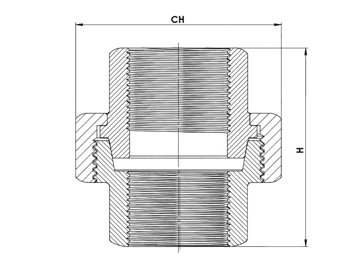Bocchettone Microfuso FF Sede Conica – F340